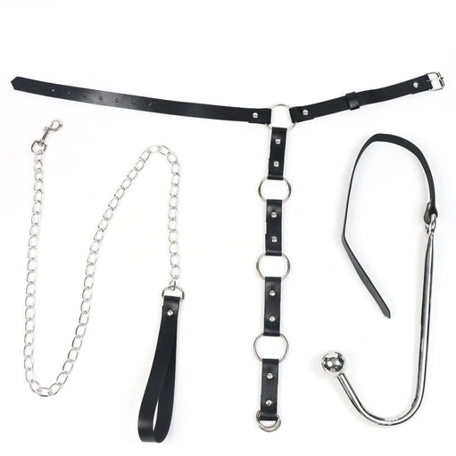 5853 Collar Kinky EverydayUse with Anal Hook Leash and 1211